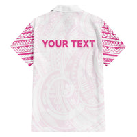 Personalised New Zealand Aotearoa Family Matching Puletasi and Hawaiian Shirt Nurse Tribal Pink Version