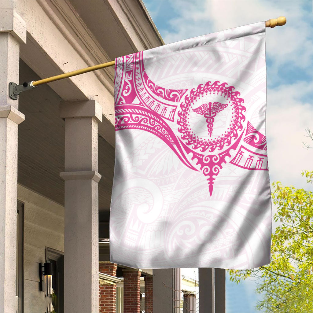 New Zealand Aotearoa Garden Flag Nurse Tribal Pink Version LT05 House Flag Pink - Polynesian Pride