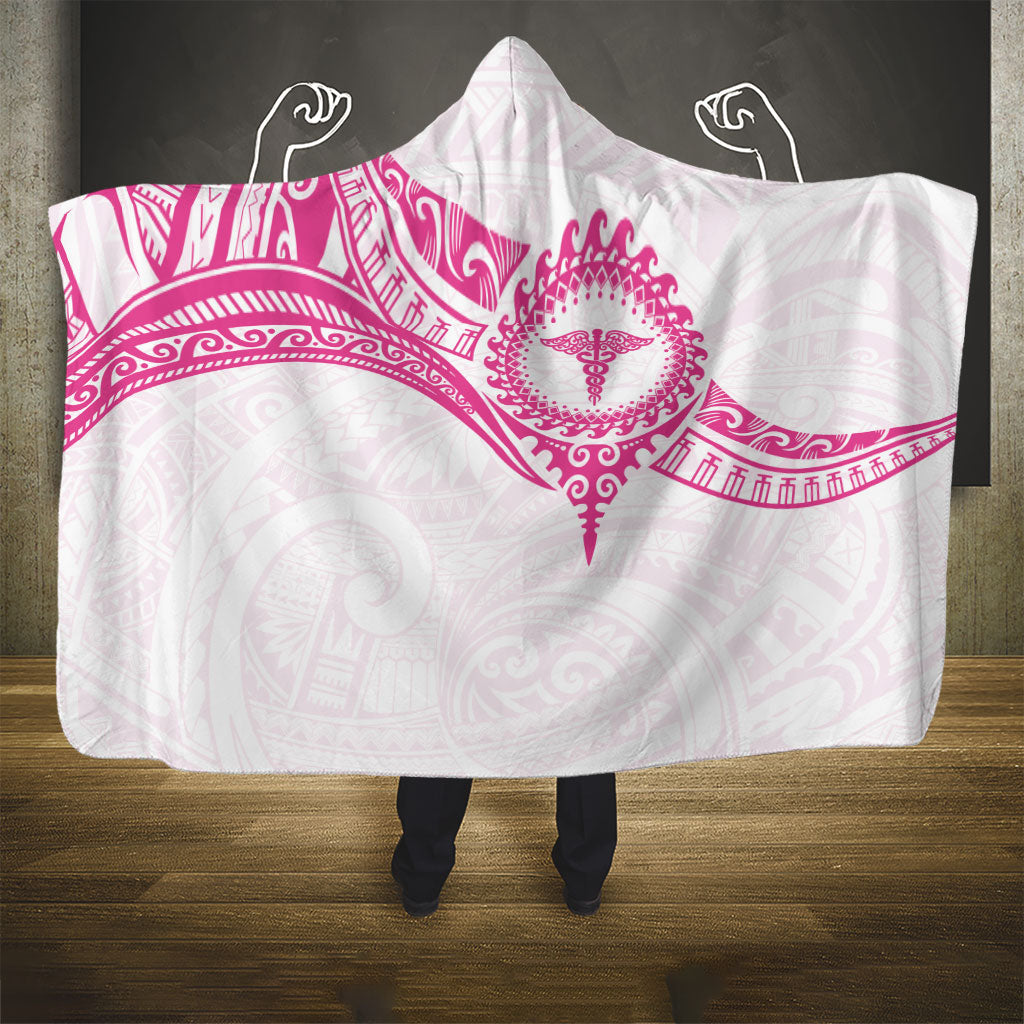 New Zealand Aotearoa Hooded Blanket Nurse Tribal Pink Version LT05 - Polynesian Pride