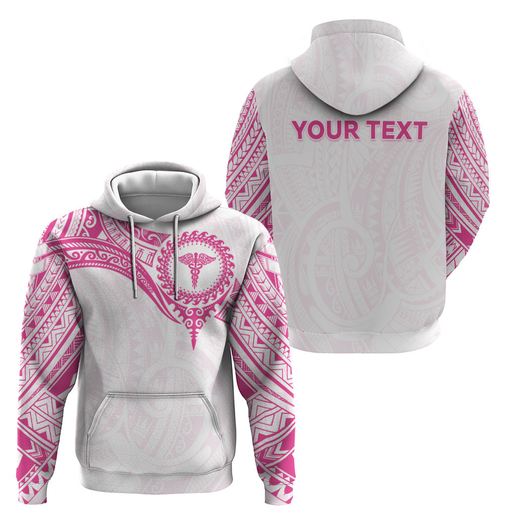Personalised New Zealand Aotearoa Hoodie Nurse Tribal Pink Version LT05 - Polynesian Pride