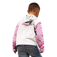 Personalised New Zealand Aotearoa Kid Hoodie Nurse Tribal Pink Version