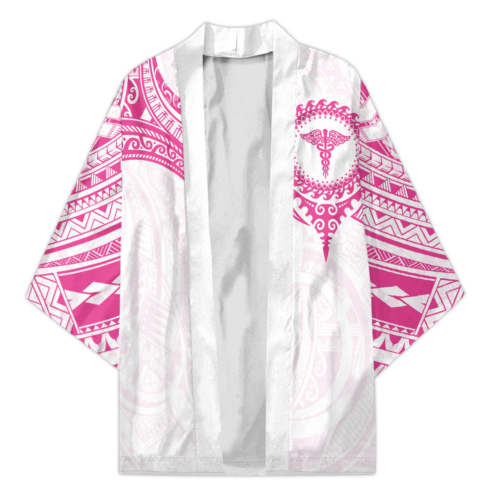 Personalised New Zealand Aotearoa Kimono Nurse Tribal Pink Version