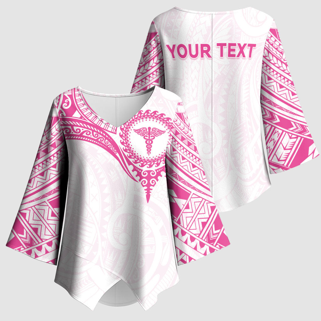 Personalised New Zealand Aotearoa Kimono Sleeve Blouse Nurse Tribal Pink Version LT05 - Polynesian Pride