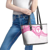 New Zealand Aotearoa Leather Tote Bag Nurse Tribal Pink Version LT05 - Polynesian Pride