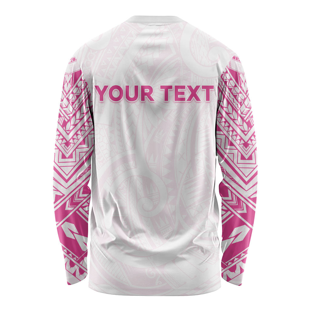 Personalised New Zealand Aotearoa Long Sleeve Shirt Nurse Tribal Pink Version LT05 - Polynesian Pride