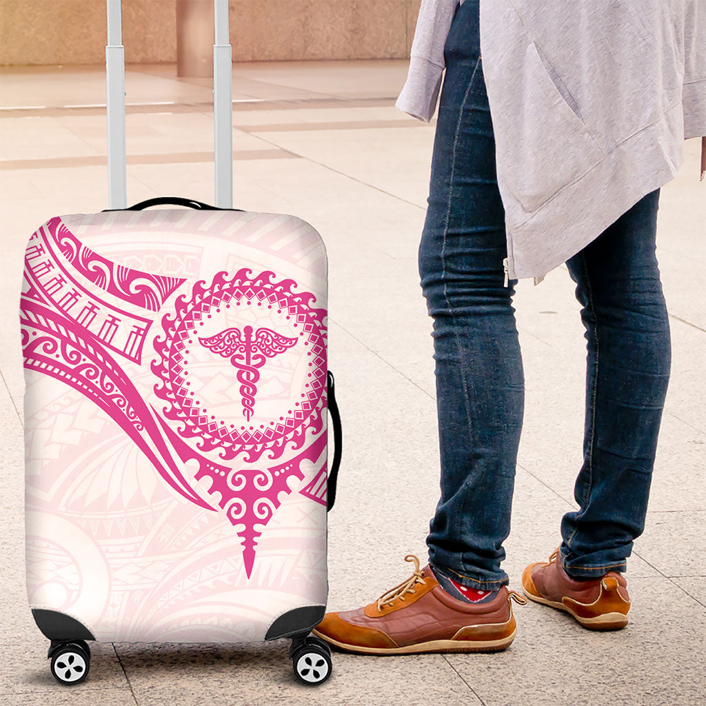 New Zealand Aotearoa Luggage Cover Nurse Tribal Pink Version LT05 Pink - Polynesian Pride