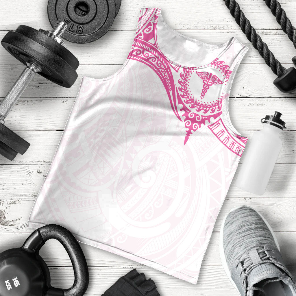 Personalised New Zealand Aotearoa Men Tank Top Nurse Tribal Pink Version LT05 - Polynesian Pride