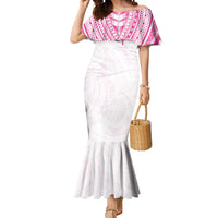 Personalised New Zealand Aotearoa Mermaid Dress Nurse Tribal Pink Version LT05 Women Pink - Polynesian Pride