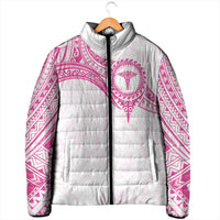Personalised New Zealand Aotearoa Padded Jacket Nurse Tribal Pink Version LT05 - Polynesian Pride