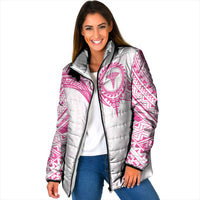 Personalised New Zealand Aotearoa Padded Jacket Nurse Tribal Pink Version LT05 Women Pink - Polynesian Pride