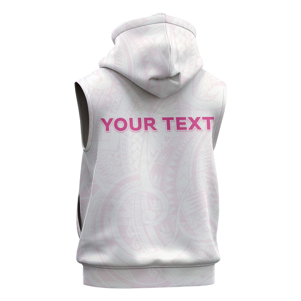 Personalised New Zealand Aotearoa Sleeveless Hoodie Nurse Tribal Pink Version LT05 - Polynesian Pride