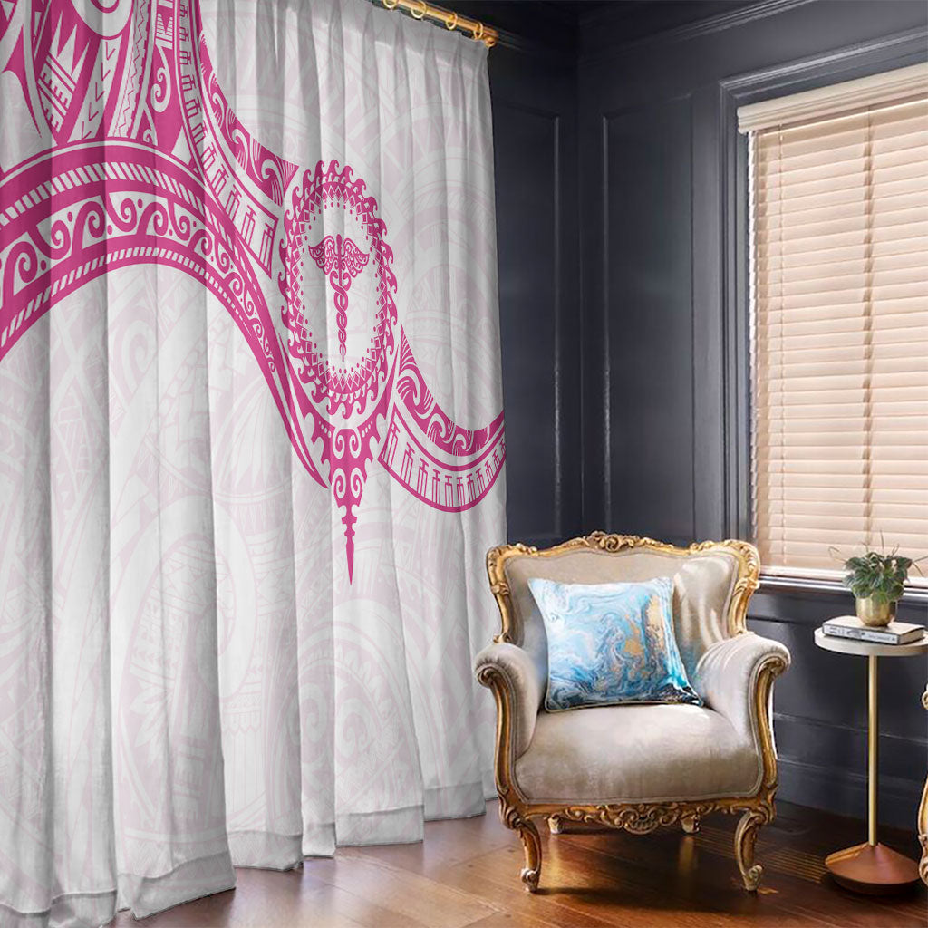 New Zealand Aotearoa Window Curtain Nurse Tribal Pink Version LT05 - Polynesian Pride