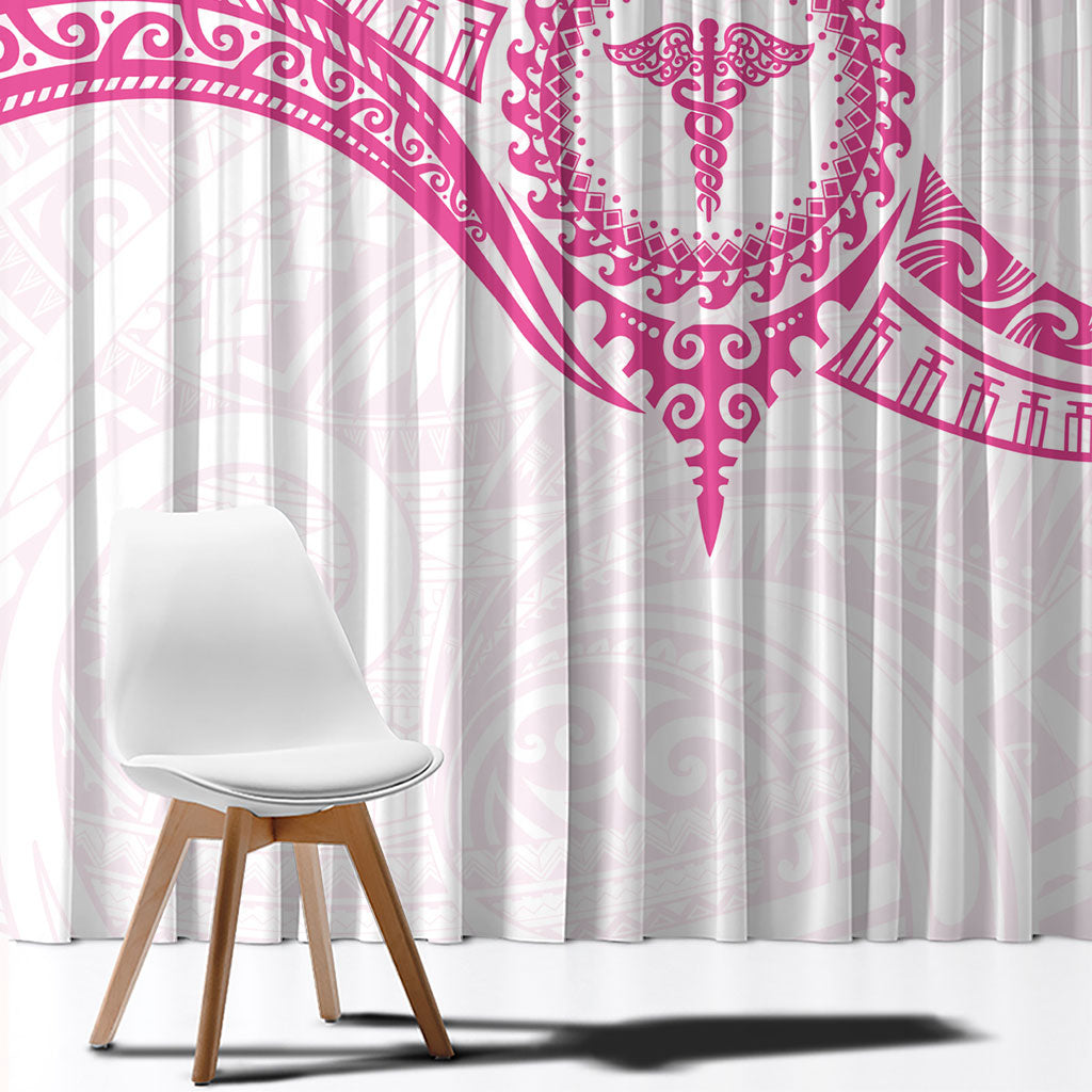 New Zealand Aotearoa Window Curtain Nurse Tribal Pink Version LT05 - Polynesian Pride