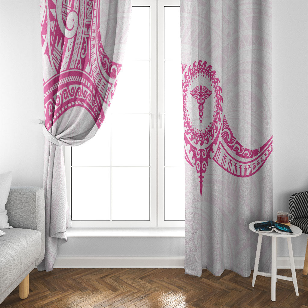 New Zealand Aotearoa Window Curtain Nurse Tribal Pink Version LT05 - Polynesian Pride