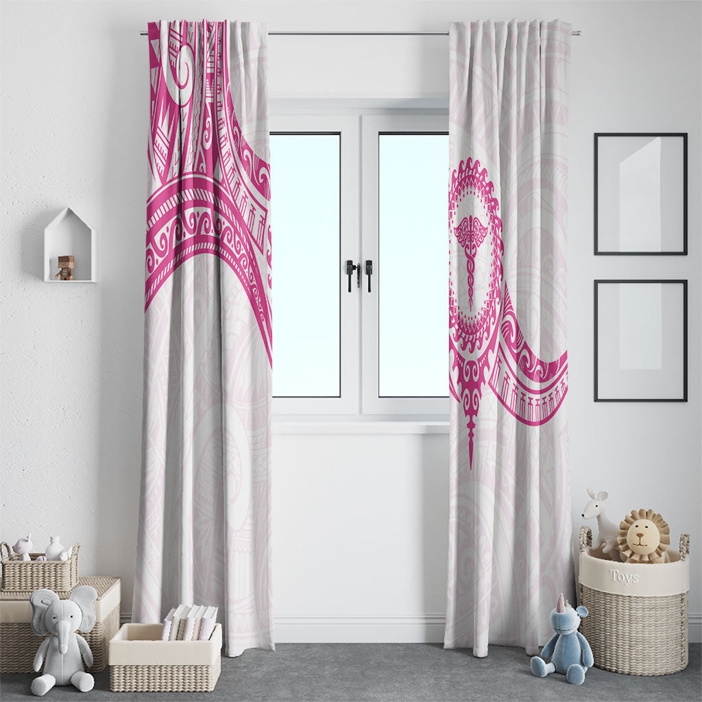 New Zealand Aotearoa Window Curtain Nurse Tribal Pink Version LT05 - Polynesian Pride