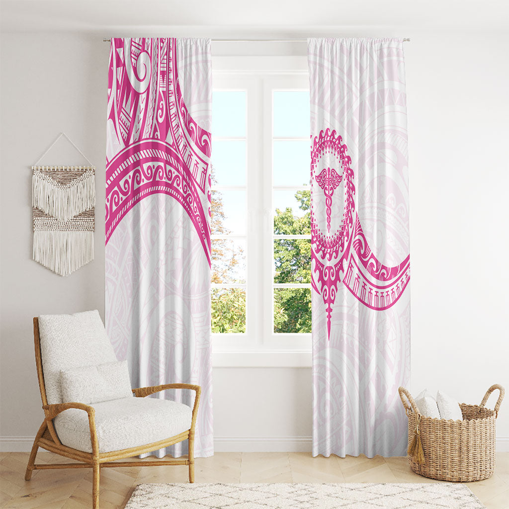 New Zealand Aotearoa Window Curtain Nurse Tribal Pink Version LT05 - Polynesian Pride