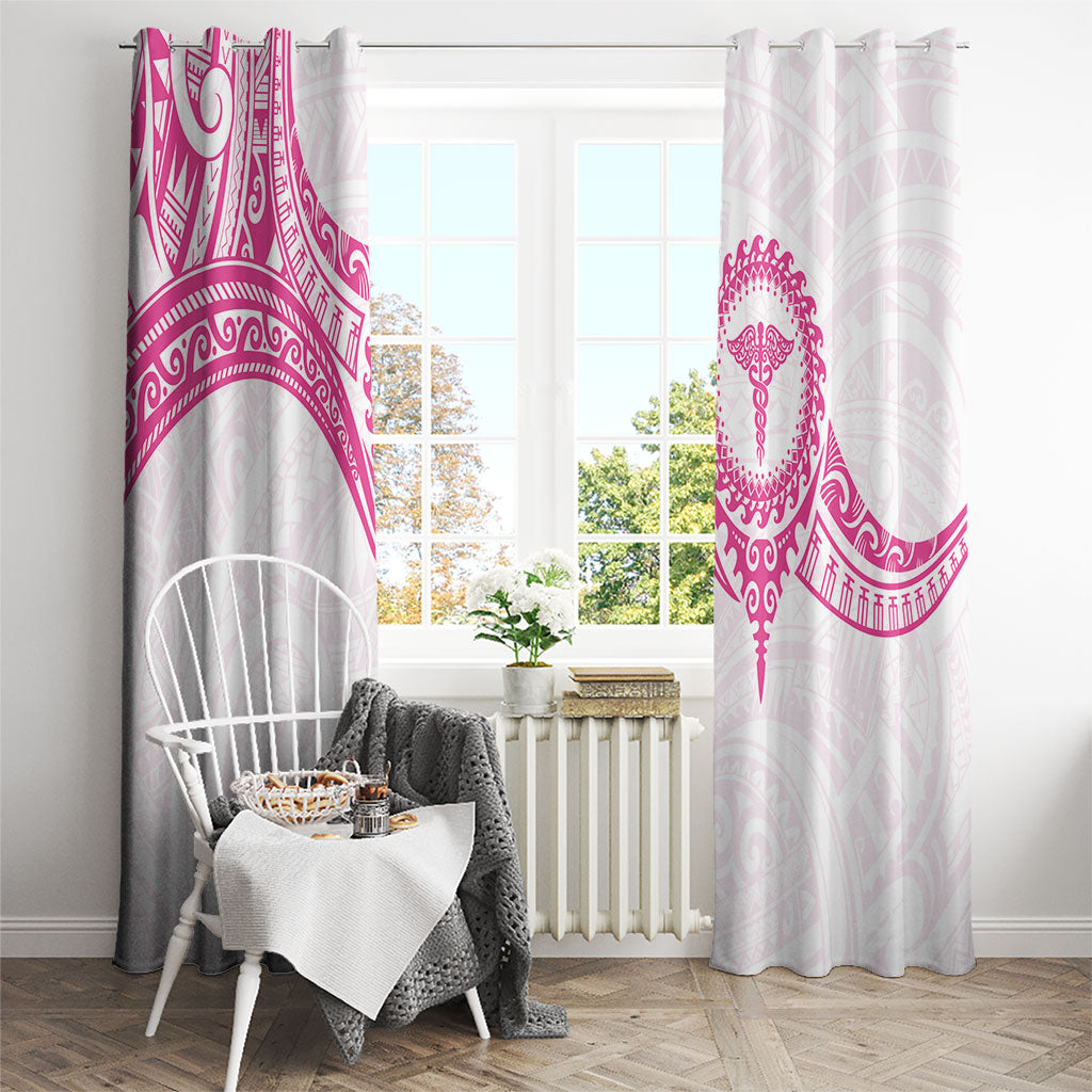 New Zealand Aotearoa Window Curtain Nurse Tribal Pink Version LT05 - Polynesian Pride