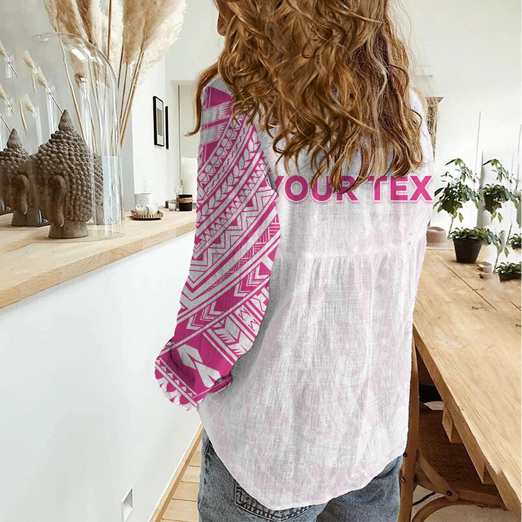 Personalised New Zealand Aotearoa Women Casual Shirt Nurse Tribal Pink Version