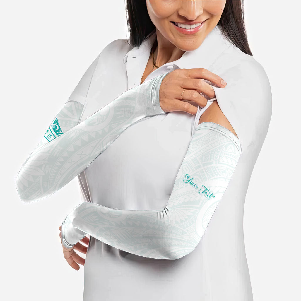 Personalised New Zealand Aotearoa Arm Sleeves Nurse Tribal Teal Version LT05 - Polynesian Pride