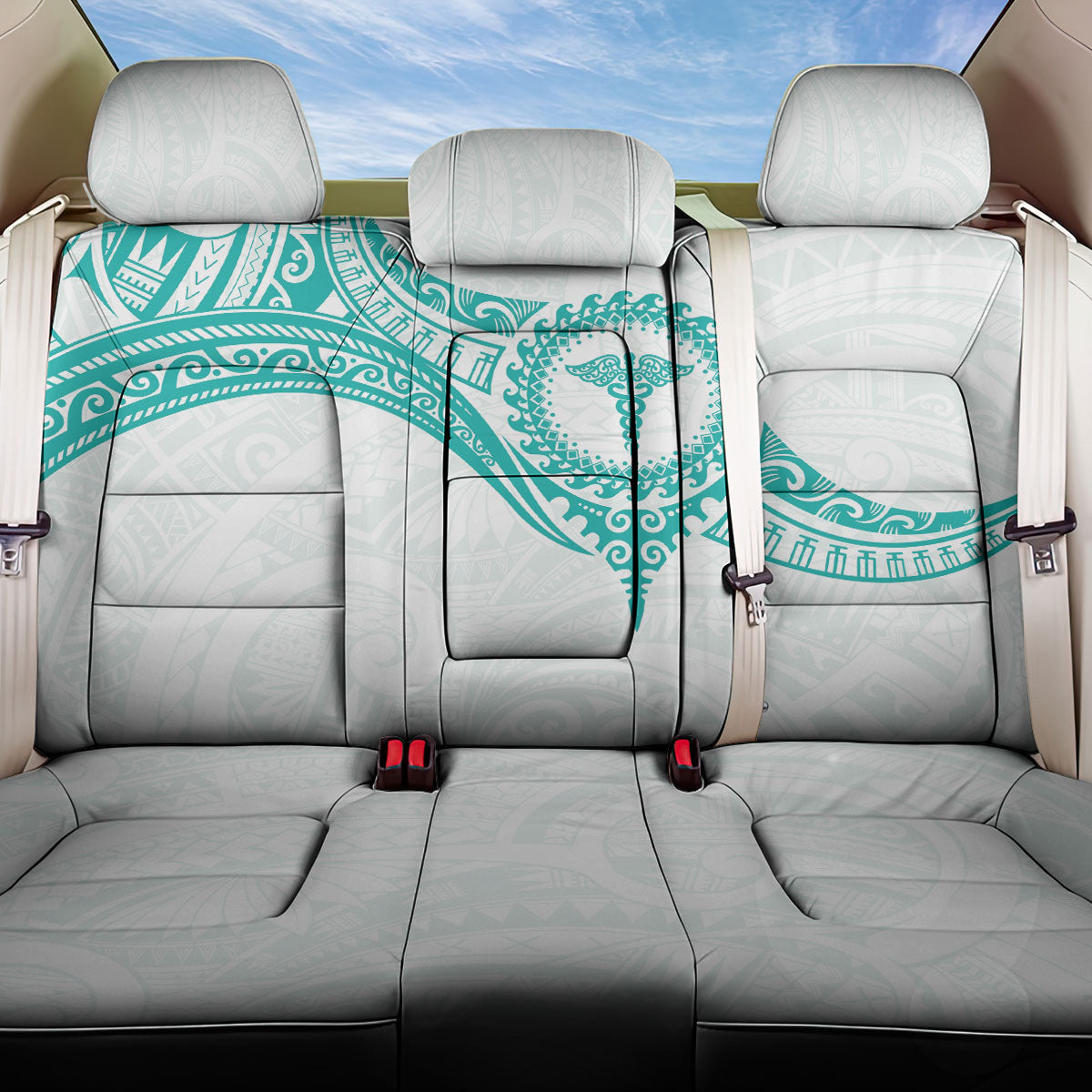New Zealand Aotearoa Back Car Seat Cover Nurse Tribal Teal Version LT05 One Size Teal - Polynesian Pride