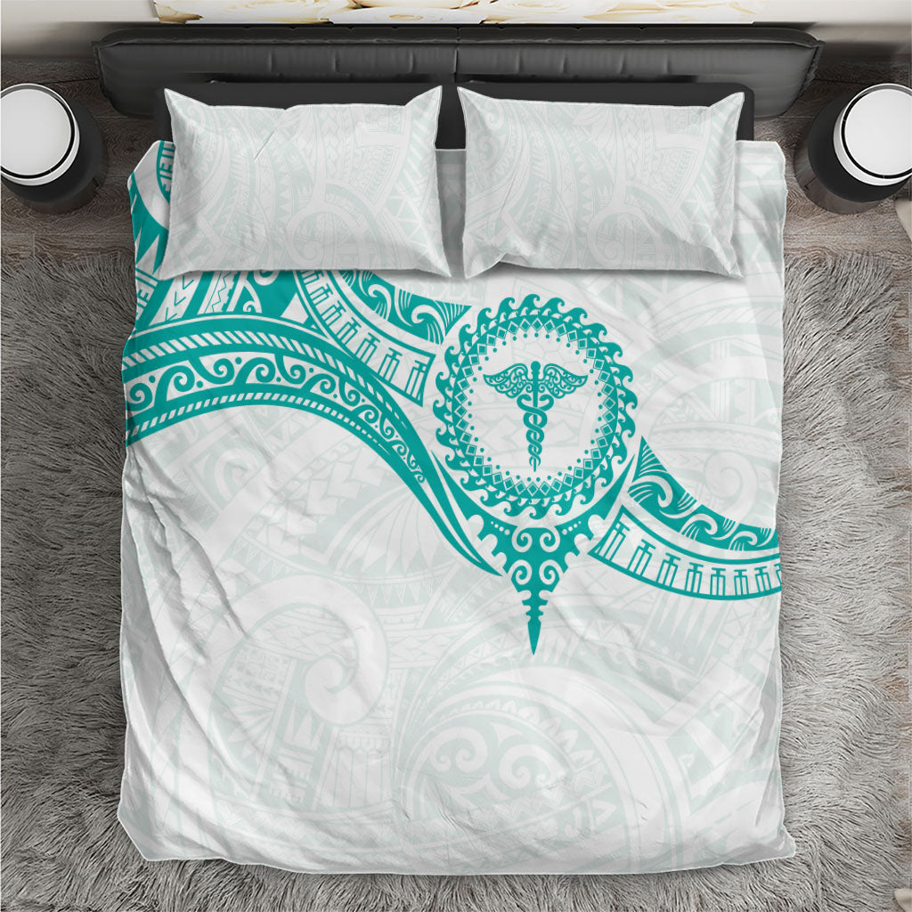 New Zealand Aotearoa Bedding Set Nurse Tribal Teal Version LT05 Teal - Polynesian Pride