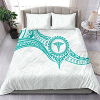 New Zealand Aotearoa Bedding Set Nurse Tribal Teal Version LT05 - Polynesian Pride
