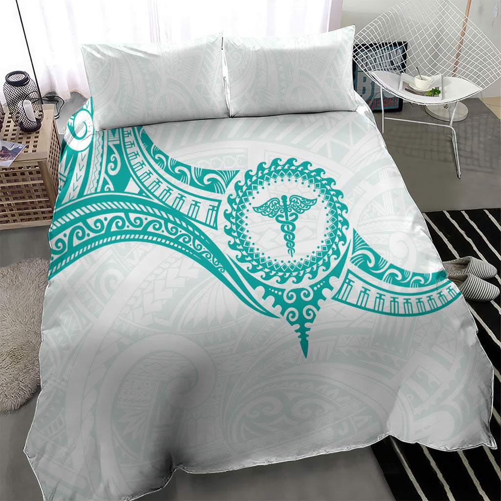 New Zealand Aotearoa Bedding Set Nurse Tribal Teal Version LT05 - Polynesian Pride