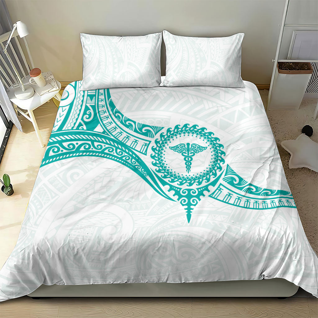New Zealand Aotearoa Bedding Set Nurse Tribal Teal Version LT05 - Polynesian Pride