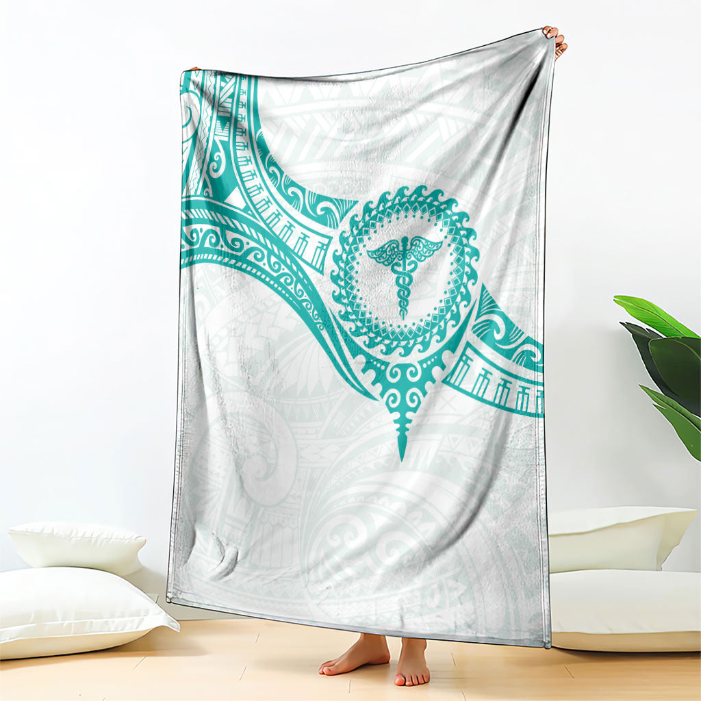 New Zealand Aotearoa Blanket Nurse Tribal Teal Version