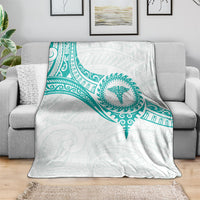 New Zealand Aotearoa Blanket Nurse Tribal Teal Version