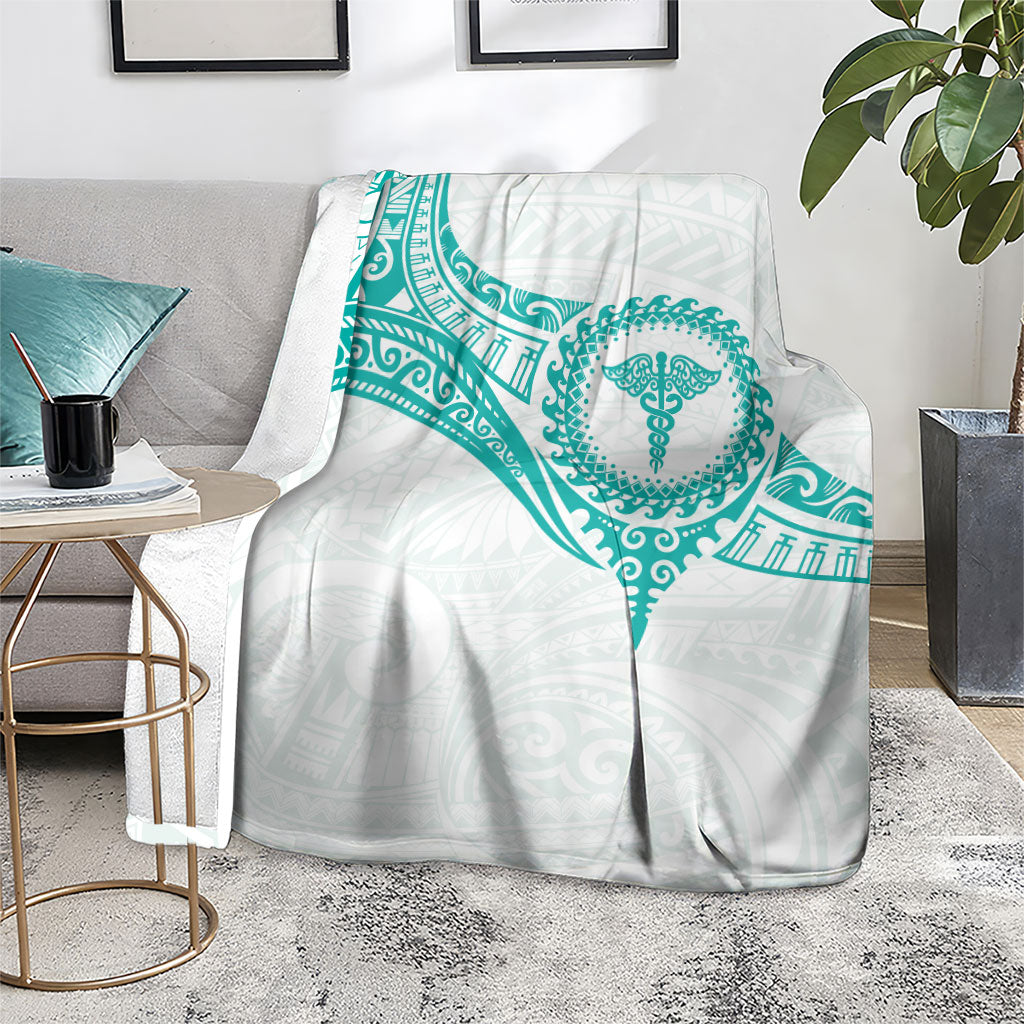 New Zealand Aotearoa Blanket Nurse Tribal Teal Version