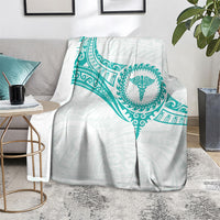 New Zealand Aotearoa Blanket Nurse Tribal Teal Version
