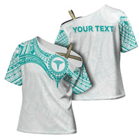 Personalised New Zealand Aotearoa Cross Shoulder Shirt Nurse Tribal Teal Version LT05 - Polynesian Pride