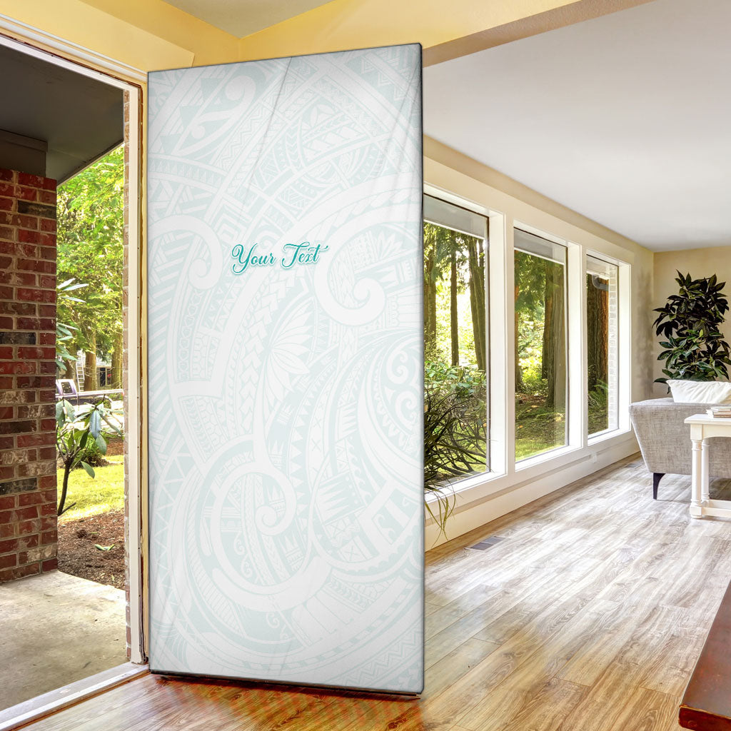 Personalised New Zealand Aotearoa Door Cover Nurse Tribal Teal Version LT05 - Polynesian Pride