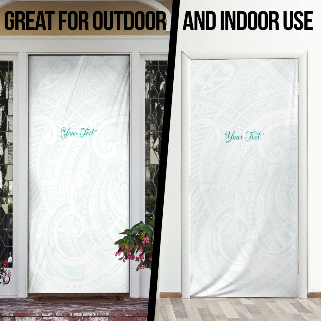 Personalised New Zealand Aotearoa Door Cover Nurse Tribal Teal Version LT05 - Polynesian Pride