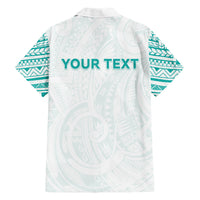 Personalised New Zealand Aotearoa Family Matching Summer Maxi Dress and Hawaiian Shirt Nurse Tribal Teal Version