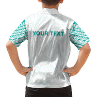 Personalised New Zealand Aotearoa Family Matching Tank Maxi Dress and Hawaiian Shirt Nurse Tribal Teal Version