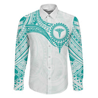 Personalised New Zealand Aotearoa Family Matching Tank Maxi Dress and Hawaiian Shirt Nurse Tribal Teal Version