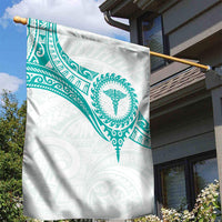 New Zealand Aotearoa Garden Flag Nurse Tribal Teal Version