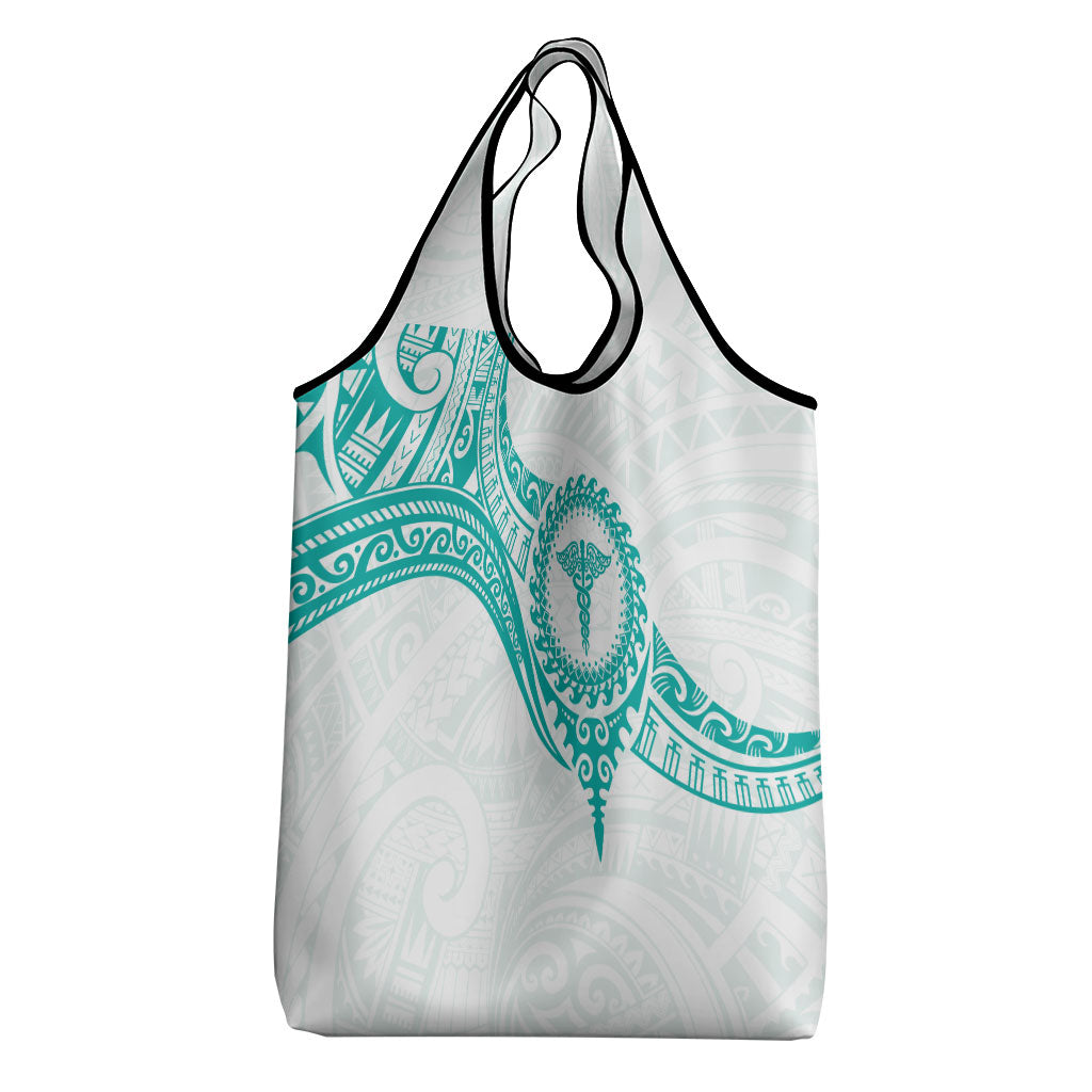 New Zealand Aotearoa Grocery Bag Nurse Tribal Teal Version LT05 - Polynesian Pride