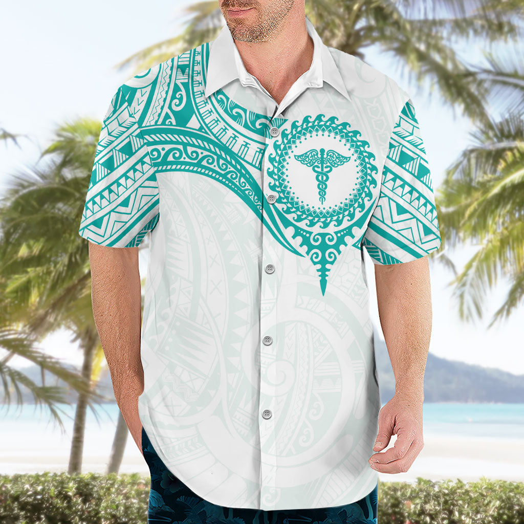 Personalised New Zealand Aotearoa Hawaiian Shirt Nurse Tribal Teal Version LT05 - Polynesian Pride