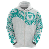 Personalised New Zealand Aotearoa Hoodie Nurse Tribal Teal Version LT05 - Polynesian Pride