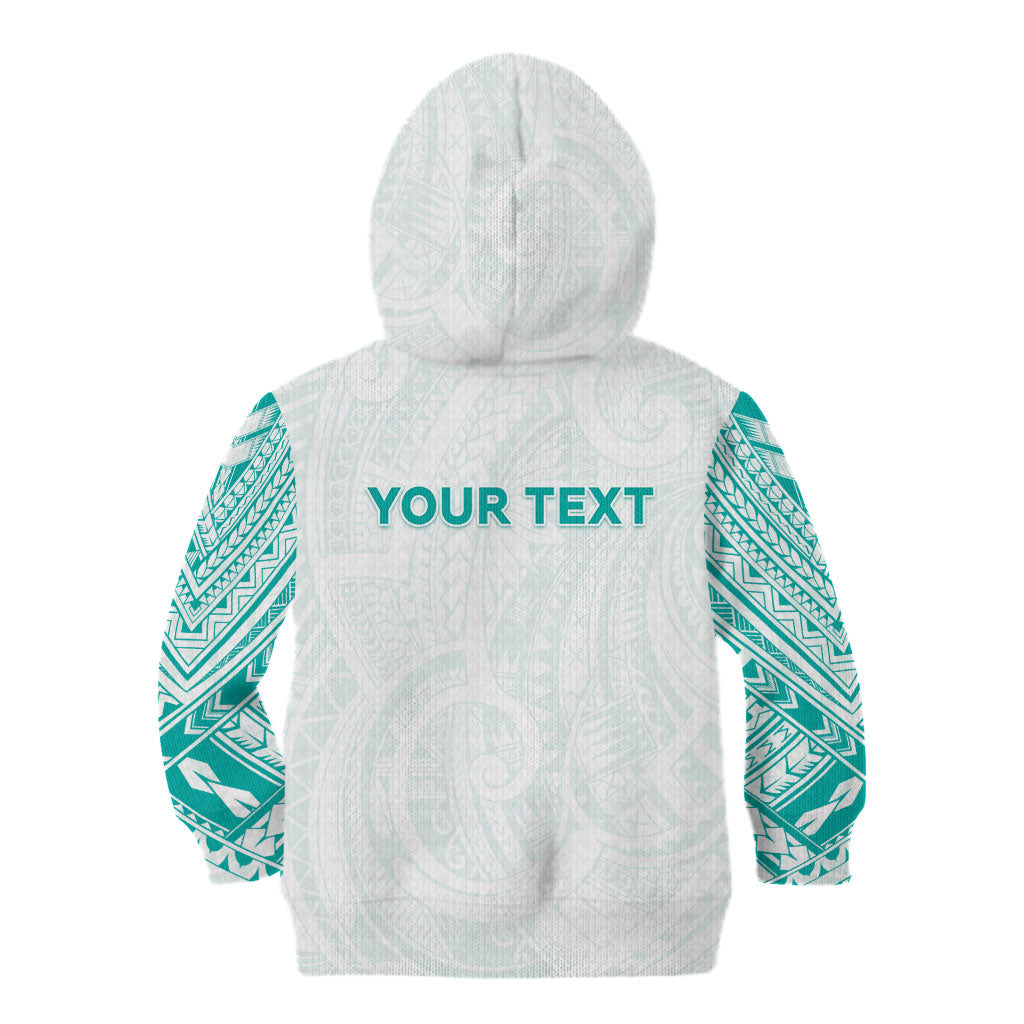 Personalised New Zealand Aotearoa Kid Hoodie Nurse Tribal Teal Version