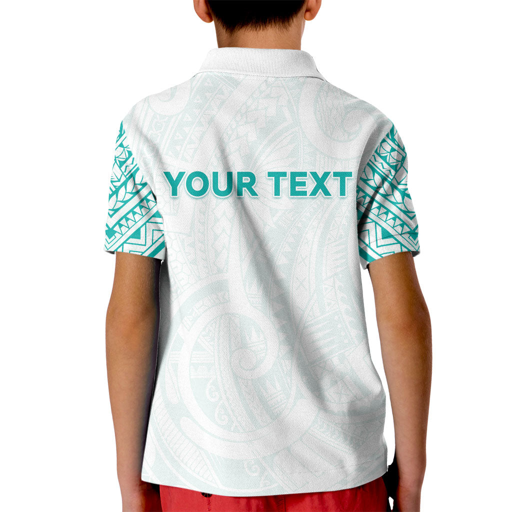 Personalised New Zealand Aotearoa Kid Polo Shirt Nurse Tribal Teal Version LT05 - Polynesian Pride