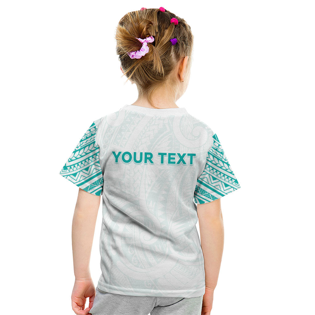 Personalised New Zealand Aotearoa Kid T Shirt Nurse Tribal Teal Version LT05 - Polynesian Pride