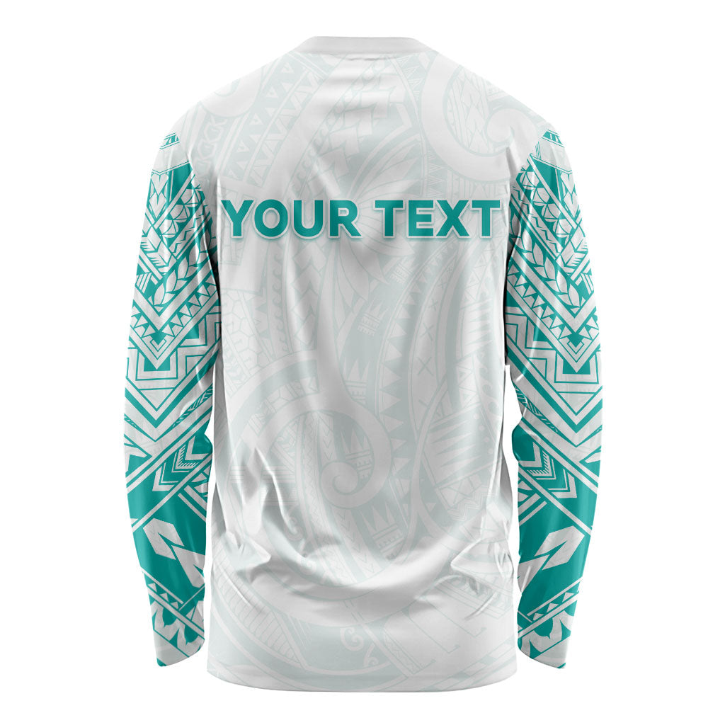 Personalised New Zealand Aotearoa Long Sleeve Shirt Nurse Tribal Teal Version