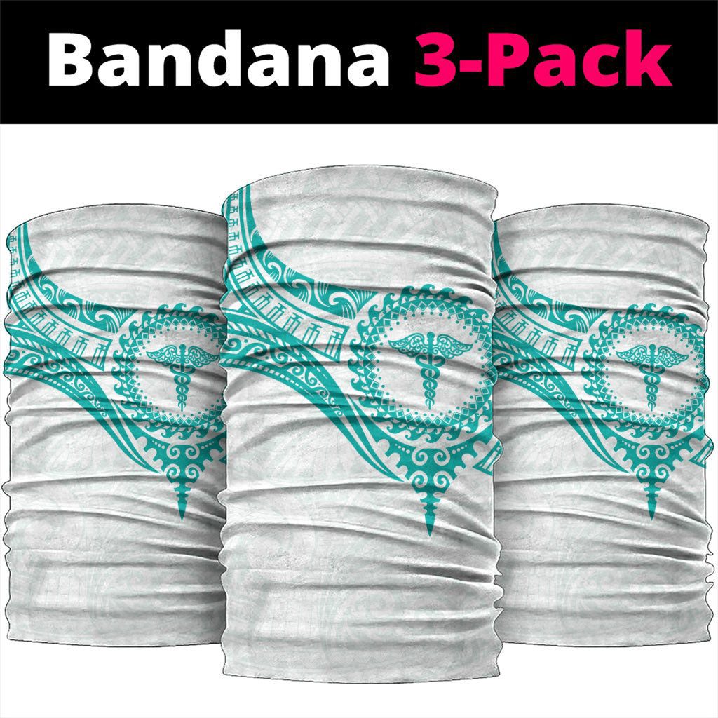 New Zealand Aotearoa Neck Gaiter Nurse Tribal Teal Version LT05 package One Size: 25*50cm Teal - Polynesian Pride
