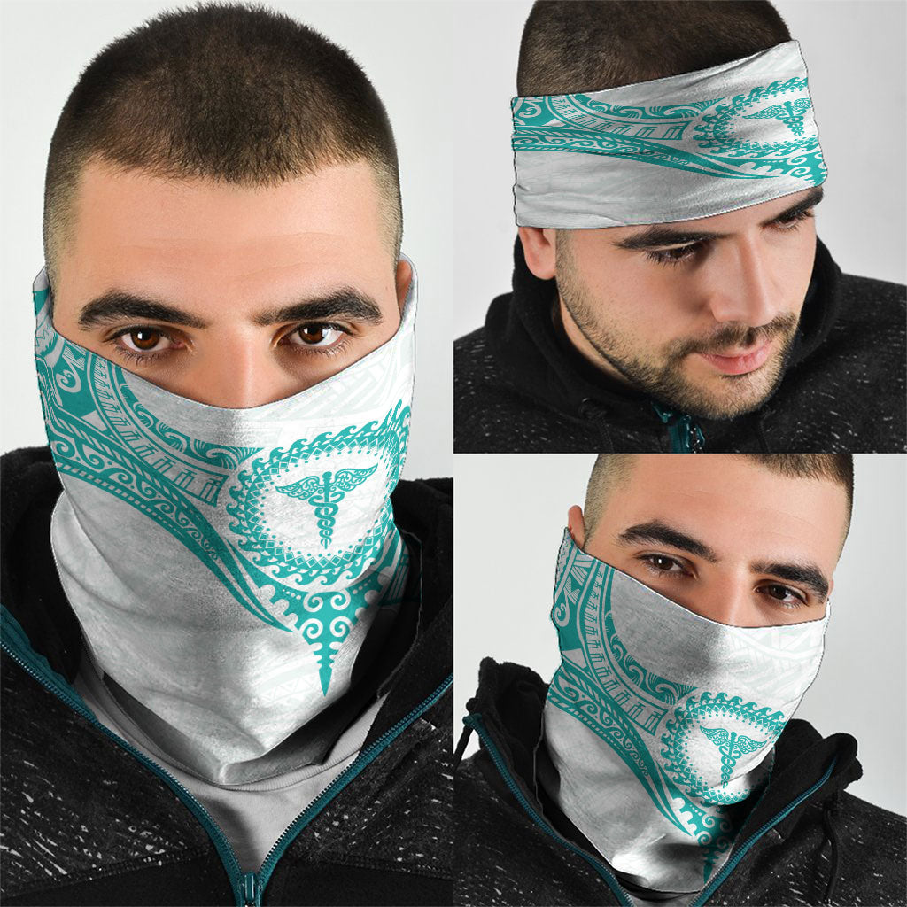 New Zealand Aotearoa Neck Gaiter Nurse Tribal Teal Version LT05 - Polynesian Pride