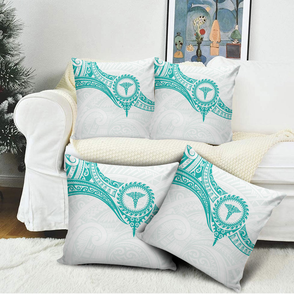 New Zealand Aotearoa Pillow Cover Nurse Tribal Teal Version LT05 - Polynesian Pride