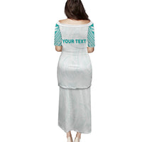 Personalised New Zealand Aotearoa Puletasi Nurse Tribal Teal Version LT05 - Polynesian Pride